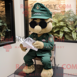 Cyan Green Beret maskot...