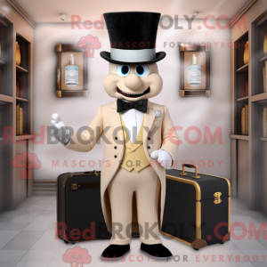 Beige Ring Master maskot...