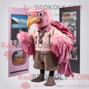 Roze gier mascottekostuum...