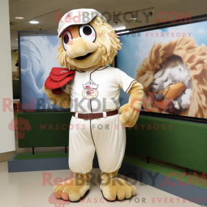 Costume mascotte beige di...
