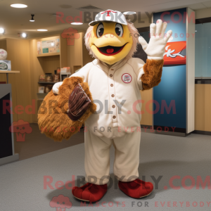 Costume mascotte beige di...