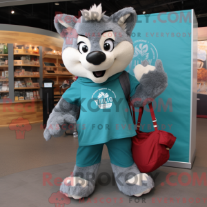 Teal Wolf Maskottchen...