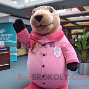 Pink Sea Lion maskot...