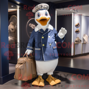 Navy Goose maskot kostume...