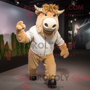 Beige Yak-mascottekostuum...