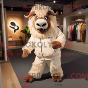 Beige Yak-mascottekostuum...