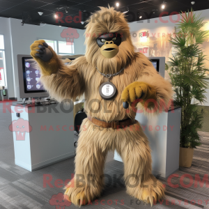 Tan Sasquatch mascot...
