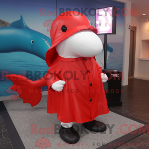 Maskotdraktfigur Red Beluga...