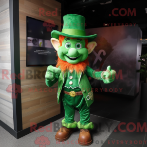 Grøn Leprechaun maskot...