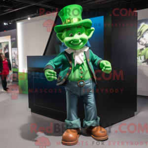 Grøn Leprechaun maskot...