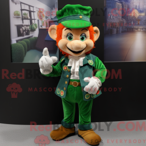 Grøn Leprechaun maskot...