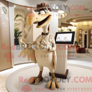 Beige Archeopteryx maskot...