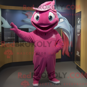 Máscara de tule magenta com...