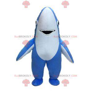 Jätte blå och vit hajmaskot - Redbrokoly.com