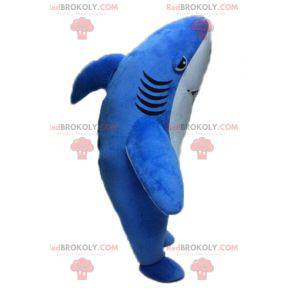 Giant blue and white shark mascot - Redbrokoly.com