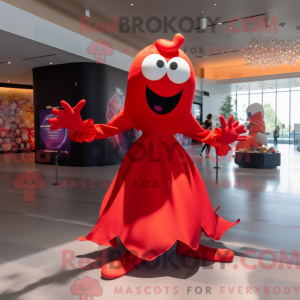 Red Stingray mascot costume...
