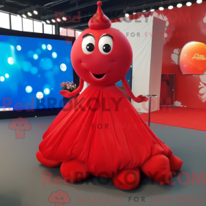 Rød Stingray maskot kostume...