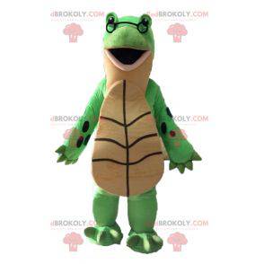 Mascote gigante tartaruga verde e bege - Redbrokoly.com