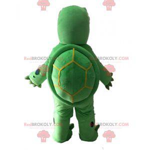 Reusachtige groene en beige schildpadmascotte - Redbrokoly.com