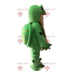 Mascote gigante tartaruga verde e bege - Redbrokoly.com