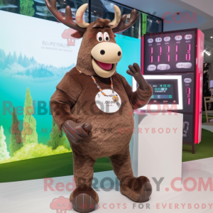 Brown Moose mascottekostuum...