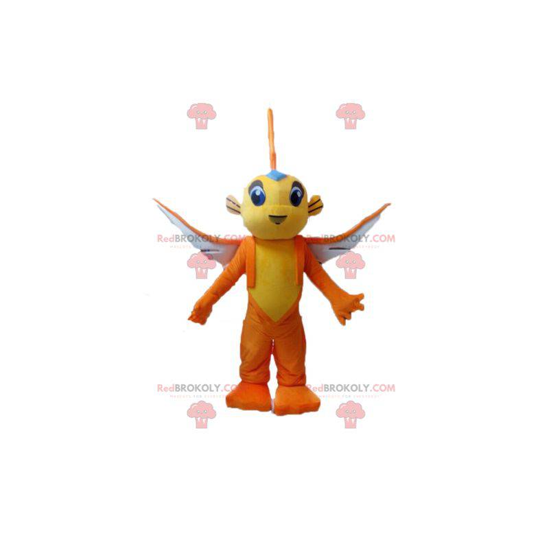 Gul og oransje maskot for flygende fisk - Redbrokoly.com