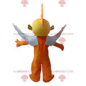 Gul og oransje maskot for flygende fisk - Redbrokoly.com