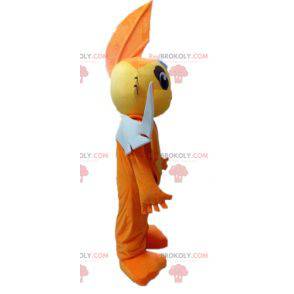 Mascotte de poisson volant jaune et orange - Redbrokoly.com