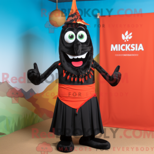 Černá postava maskota Tikka...