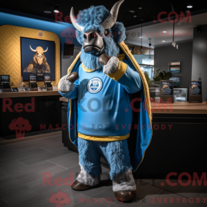 Blauer Bison Maskottchen...