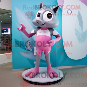 Zilverroze mascottekostuum...