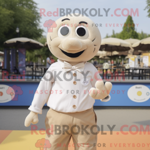 Cream Petanque Ball maskot...