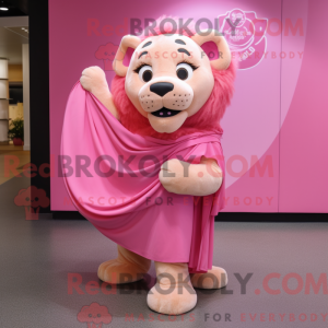 Maskottchenkostüm Rosa Löwe...