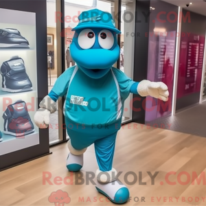Blågrøn Gyro maskot kostume...