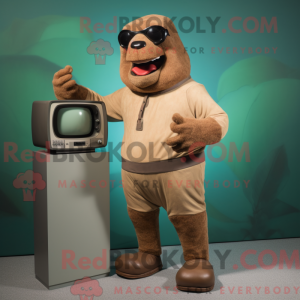 Tan Television mascot...