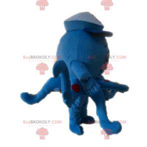 Mascotte de pieuvre de poulpe bleu à pois - Redbrokoly.com