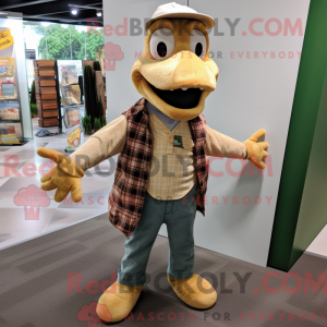 Tan krokodille maskot...
