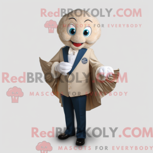 Beige Oyster maskot kostume...