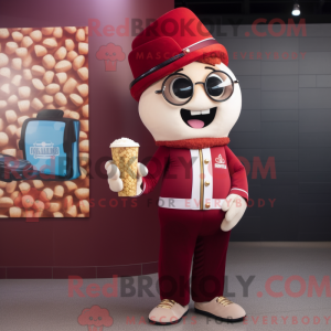 Maroon Pop Corn mascot...