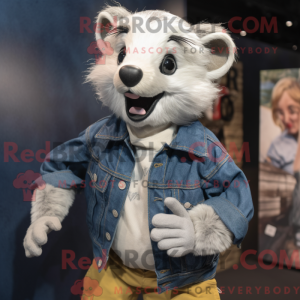 White Badger maskot kostume...