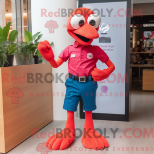 Rød Flamingo-maskotkostyme...