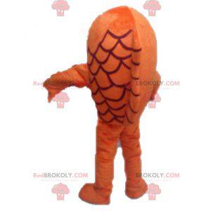 Mascotte de poisson orange et blanc. Mascotte de dauphin -