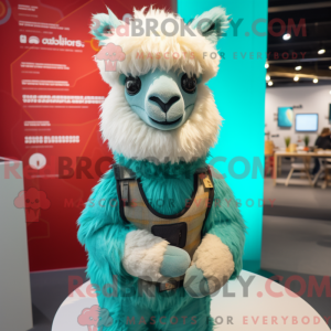 Turquoise Alpaca mascot...
