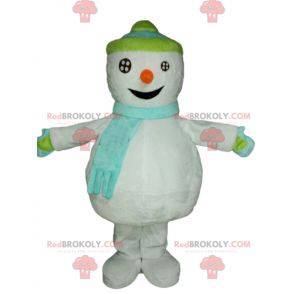 Mascota de muñeco de nieve gigante. Mascota de invierno -