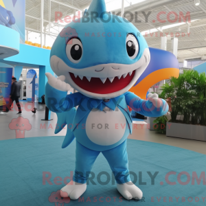 Sky Blue Shark maskot...