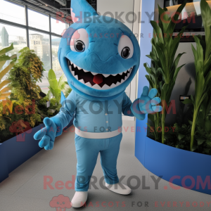 Sky Blue Shark maskot...