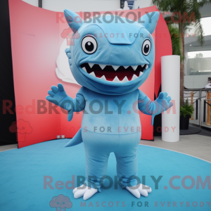 Sky Blue Shark maskot...