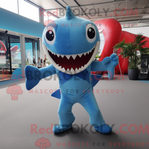 Sky Blue Shark maskot...