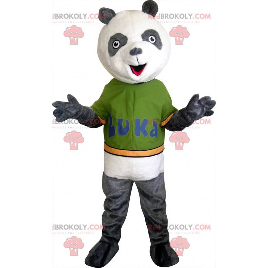 Mascota panda gris y blanco - Redbrokoly.com
