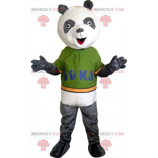 Grijze en witte panda-mascotte - Redbrokoly.com